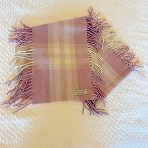 Pink Cashmere Burberry Fringed Scarf